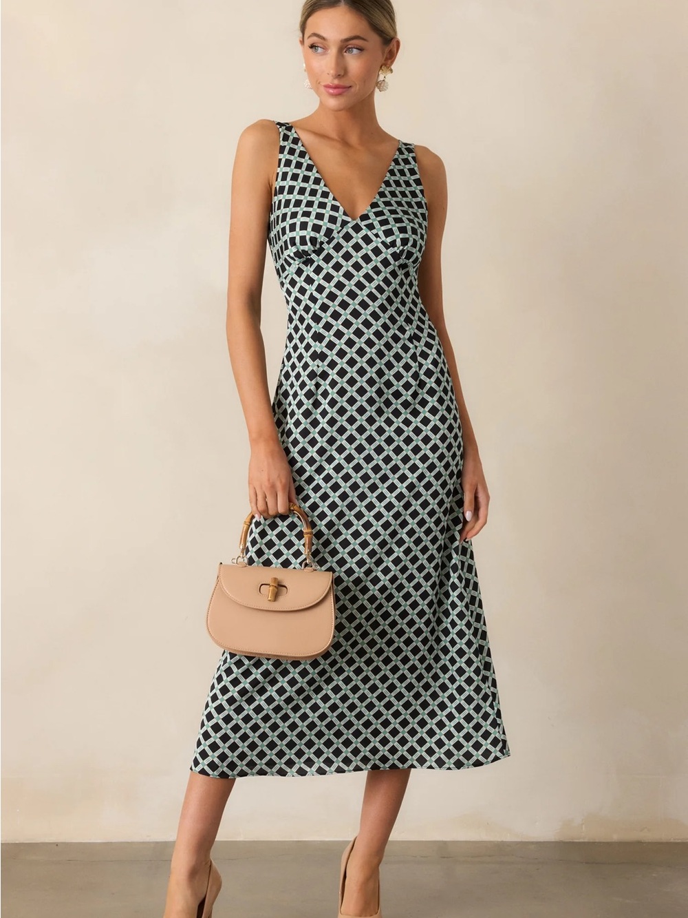 NWT MinkPink Nova black bias slip midi dress
